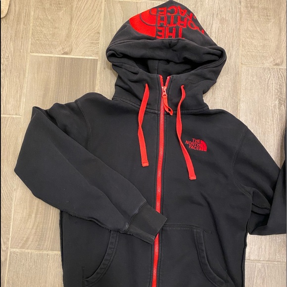 The North Face Shirts Mens North Face Black With Red Logo Poshmark